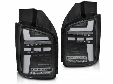 LED Rückleuchten für VW T5 Facelift schwarz mit weißem Standlicht und Blinker