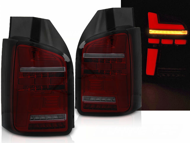 Voll LED Rückleuchten Rot-Smoke für VW T5 Transporter mit dynamischem Blinker