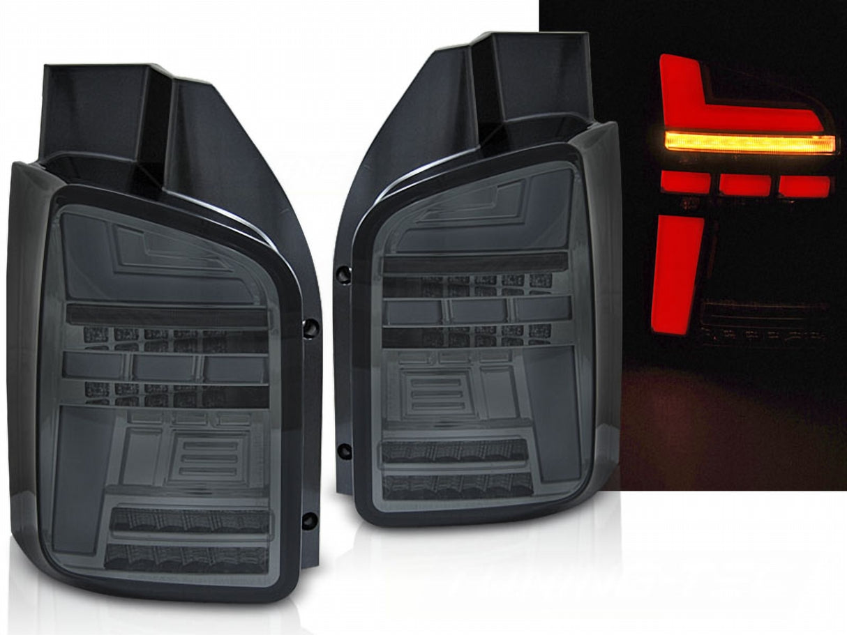 Voll LED Rückleuchten Set Smoke für Transporter T6.1 ab 2020 Doppeltür mit dynamischen Blinkern - CR Tuning