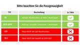 CR-Tuning: Kompatibilitätstabelle für VW T6 Rückleuchten, LED & Halogen, Heckklappe