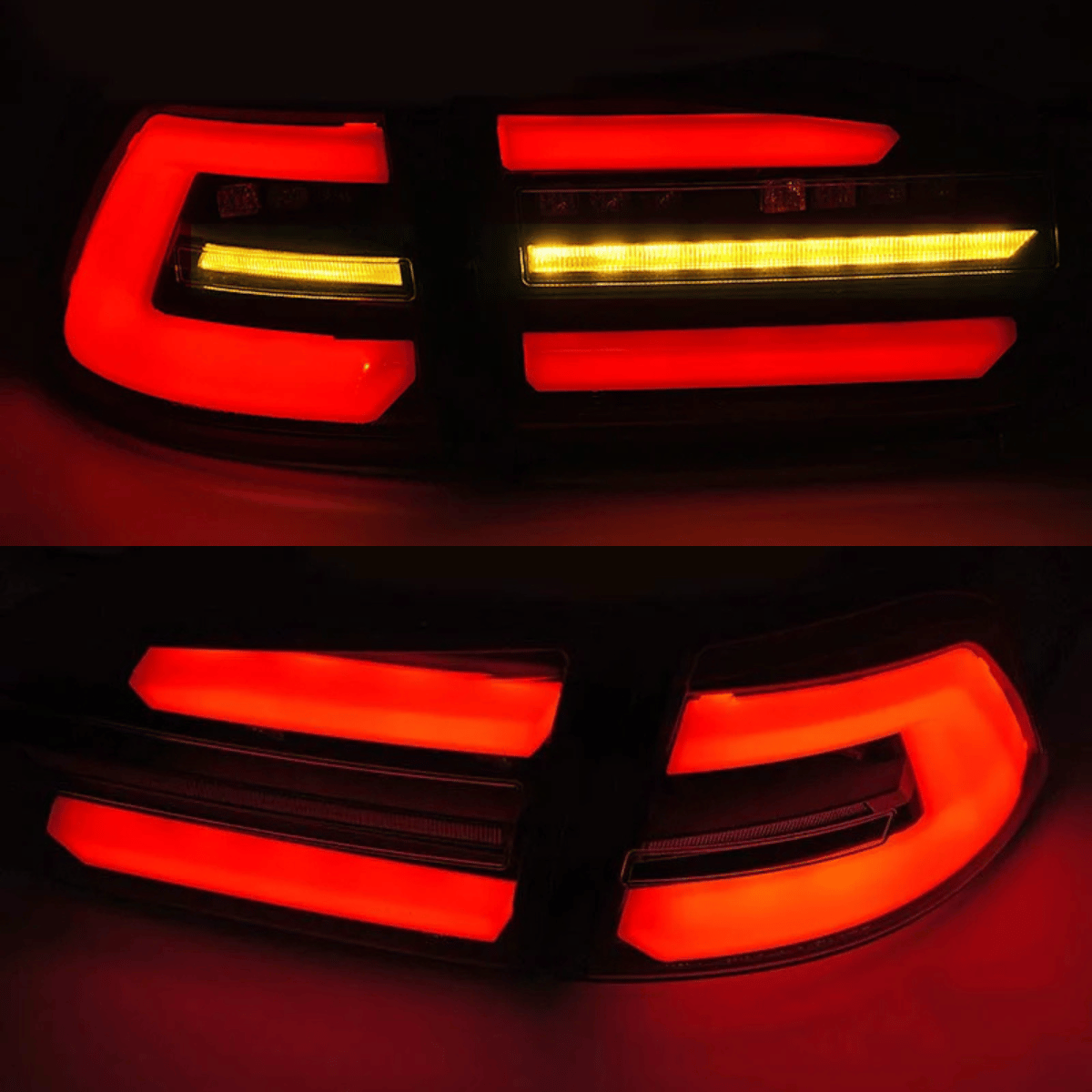 Voll LED Rückleuchten Set für VW Golf 7 Variant 2017–2019 in Schwarz-Smoke mit dynamischem Blinker / LightBar