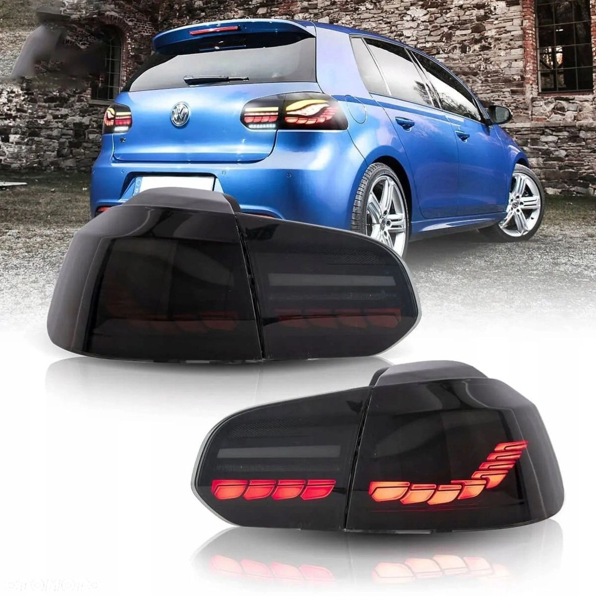 OLED Rückleuchtenset in smoke für VW Golf 6 2008–2013 mit dynamischem LED-Blinker E9 Zulassung