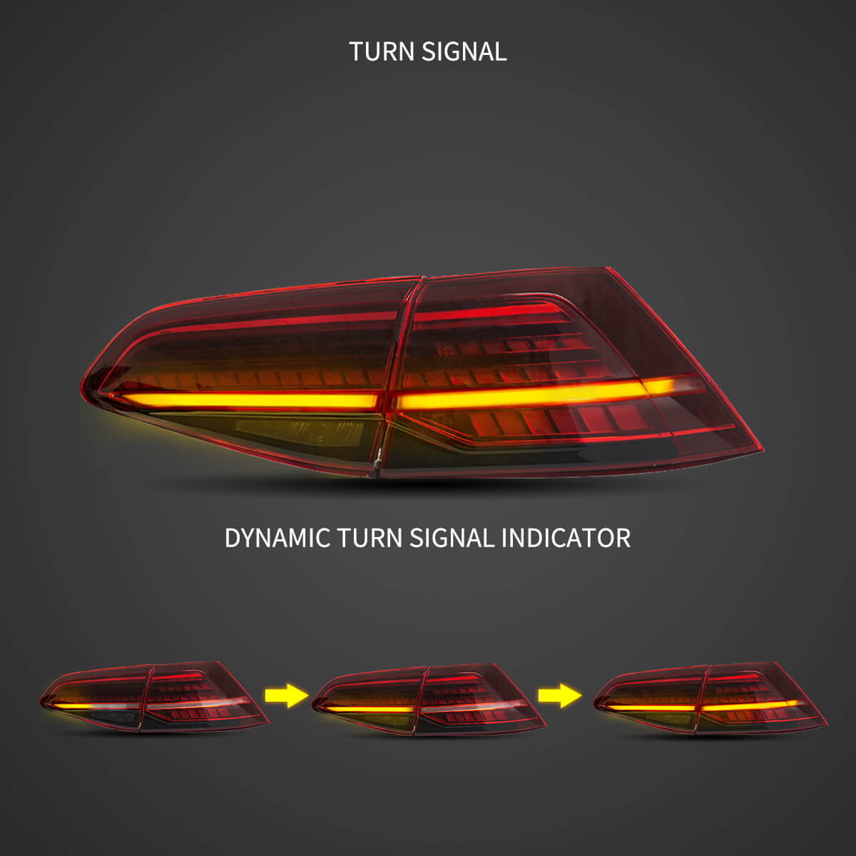 Dynamische LED Rückleuchten in rot für VW Golf 7 VII 2013-2019