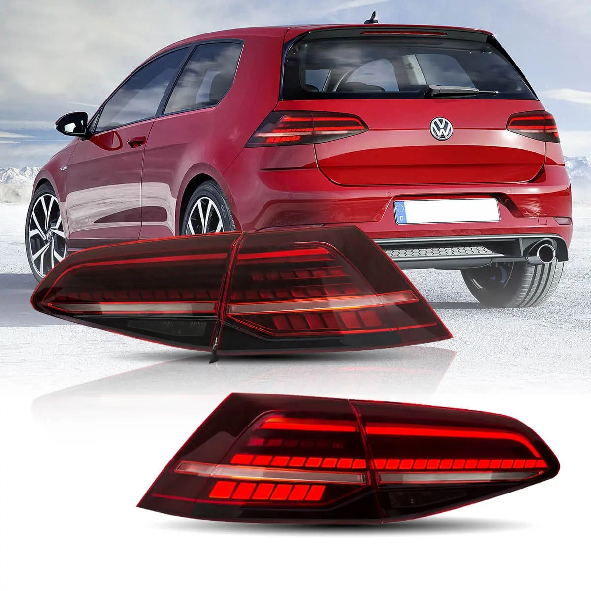 Dynamische LED Rückleuchten in rot für VW Golf 7 VII 2013-2019