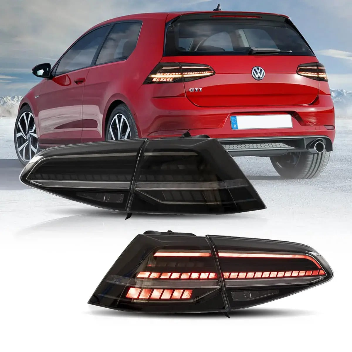 Dynamische LED Rückleuchten in smoke für VW Golf 7 VII 2013-2019