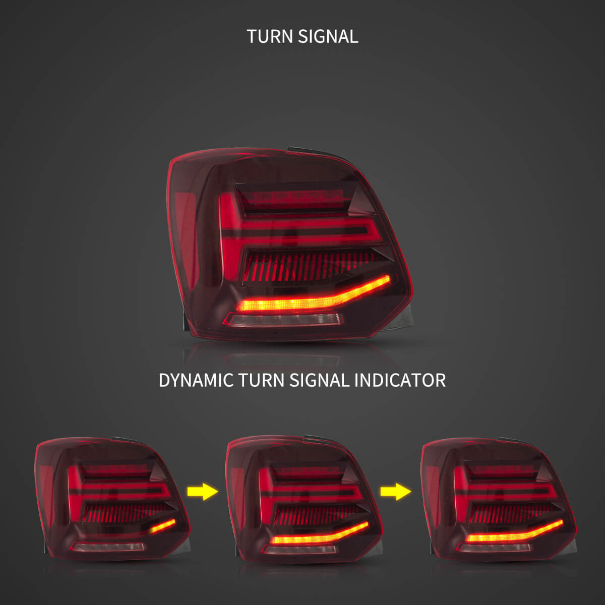 LED Light Bar Rückleuchten Set smoke für VW Polo 2009-2017 dynamische Blinker
