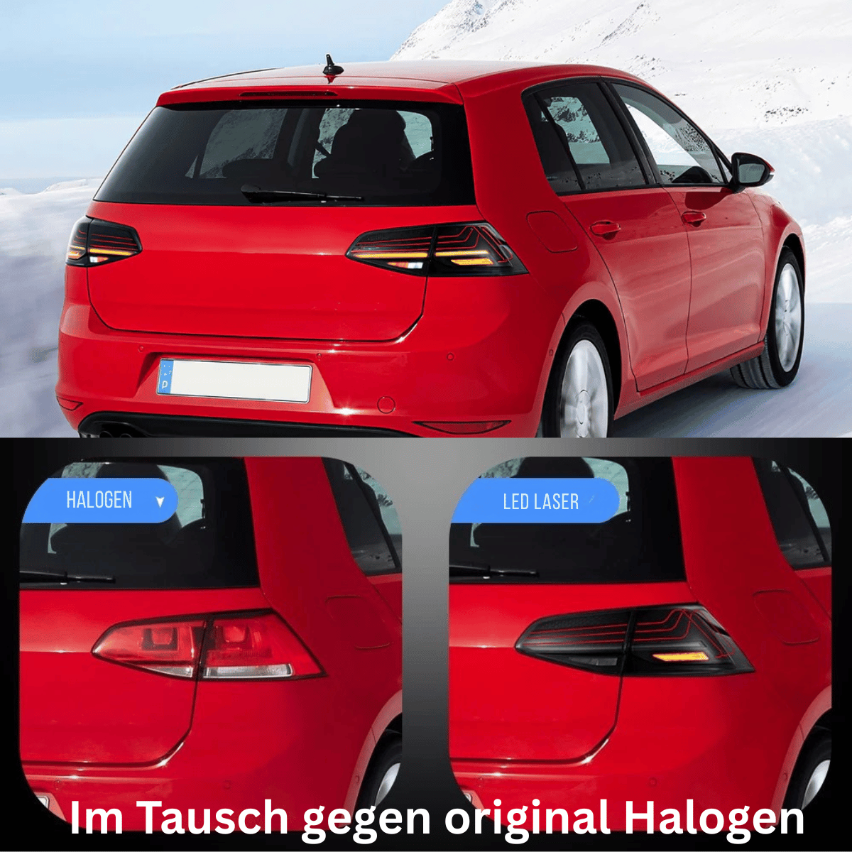 Voll LED Rückleuchten Set Laser Design Smoke für VW Golf 7 VII Schrägheck 2013–2019