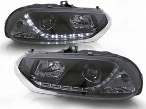 Schwarze LED Scheinwerfer Set für Alfa Romeo 156 10.1997-06.2003 mit Tagfahrlicht-Optik
