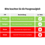 Kompatibilitätstabelle: Halogen- & Xenon-Scheinwerfer, CR-Tuning Zubehör