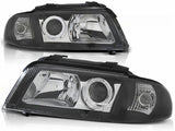 Klarglas Scheinwerfer Set für Audi A4 B5 FL 01.1999-11.2000 schwarz