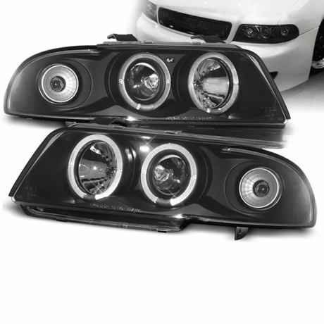 Angel Eyes Scheinwerfer in schwarz für Audi A4 B5 1995-1998 - CR Tuning