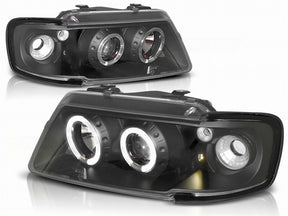 Schwarze Angel Eyes Scheinwerfer für Audi A3 8L mit LED-Ringen und Blinker