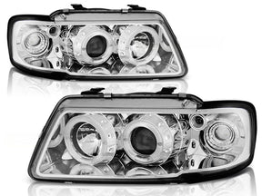 Chrom LED Angel Eyes Scheinwerfer Set Audi A3 8L 1996-2000 CR-Tuning