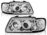 LED Angel Eyes Scheinwerfer Set in chrom für Audi A3 8L 08.1996-08.2000