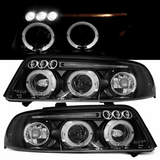 Angel Eyes Scheinwerfer Set in schwarz für Audi A4 01/1999-09/2000 Facelift