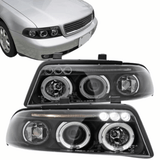 Angel Eyes Scheinwerfer Set in schwarz für Audi A4 01/1999-09/2000 Facelift
