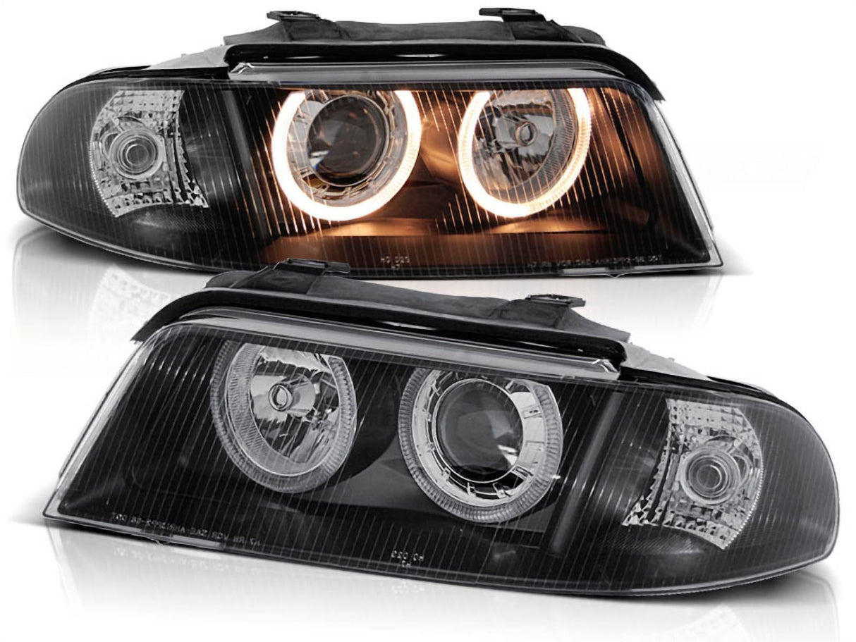 Angel Eyes Scheinwerfer Set in schwarz für Audi A4 01.99-09.2000