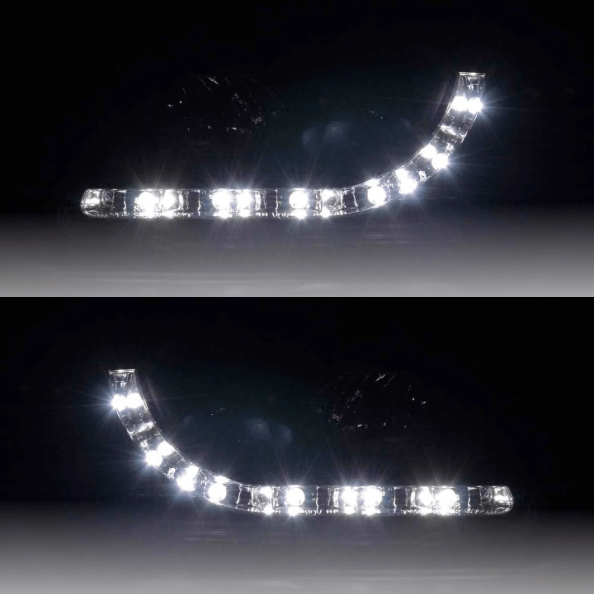LED Tagfahrlichter für Scheinwerfer, C-förmig, weiß leuchtend, Tuning Zubehör