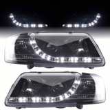 Schwarze LED Scheinwerfer Audi A3 8L 1996-2000 mit Tagfahrlicht-Optik