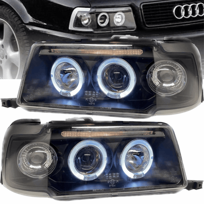 Angel Eyes Scheinwerfer Set in schwarz für AUDI 80 B4 09.1991-04.1996