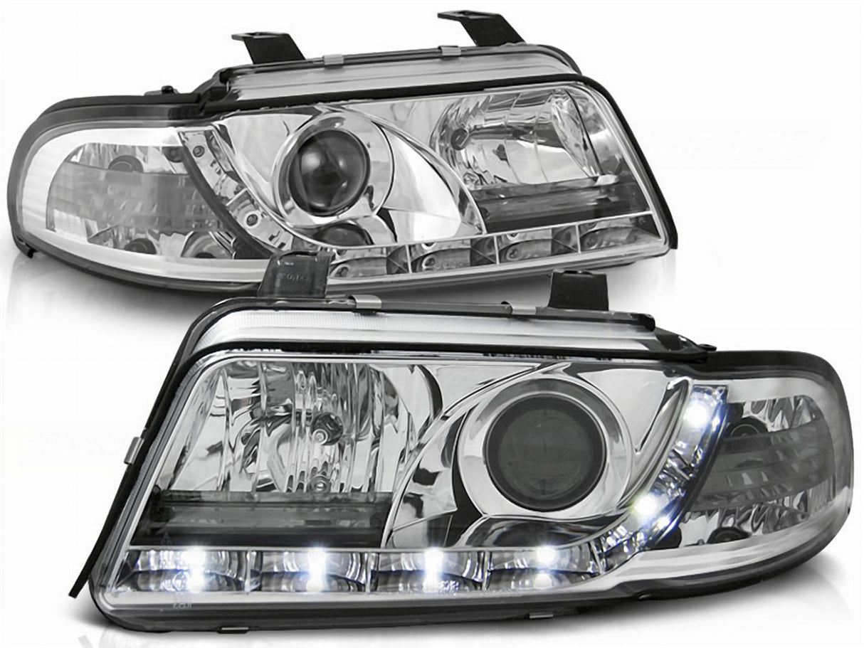 Led Scheinwerfer Set in chrom für Audi A4 B5 FL 01.99-09.2000