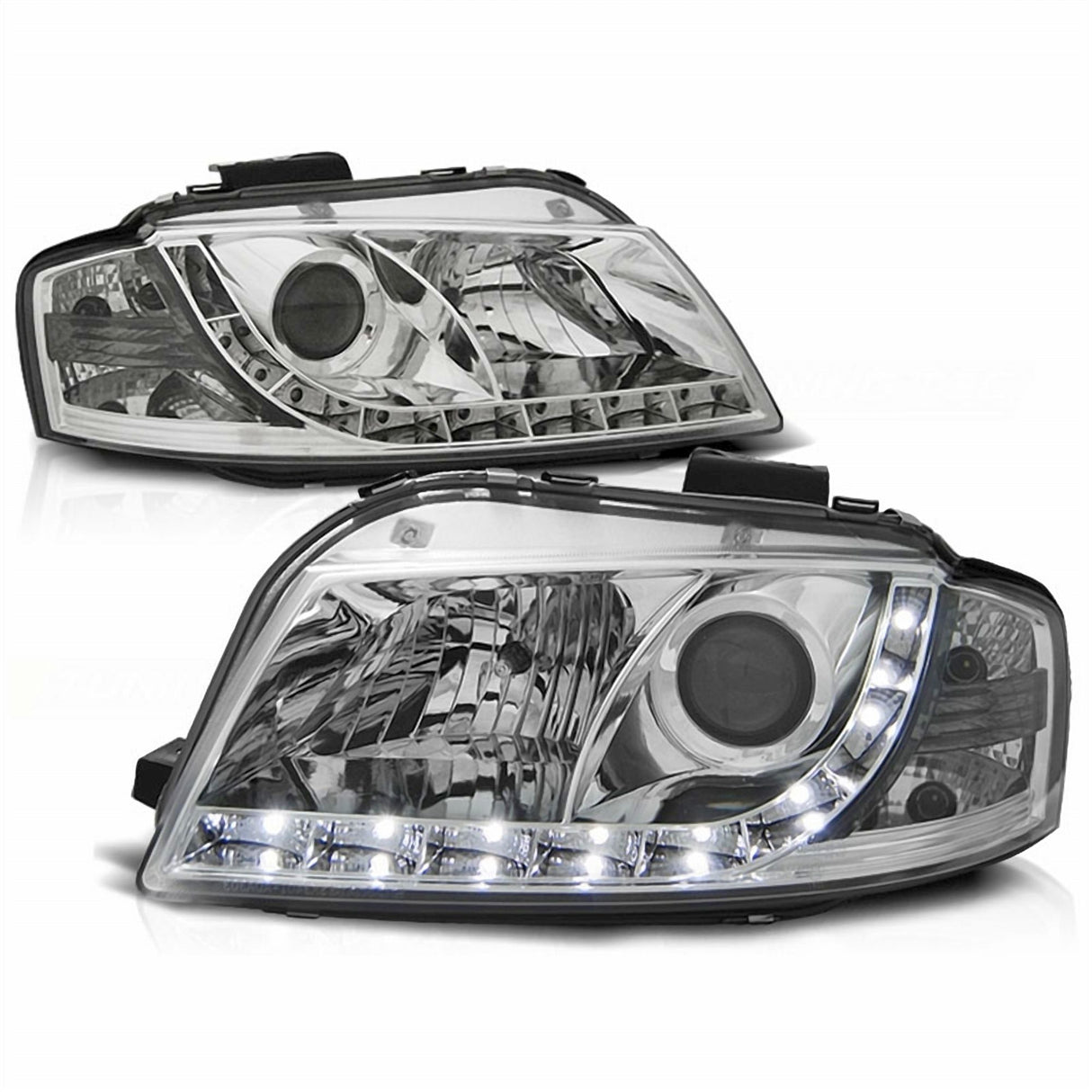 Led Scheinwerfer Set in chrom für Audi A3 8P 05.2003-03.08