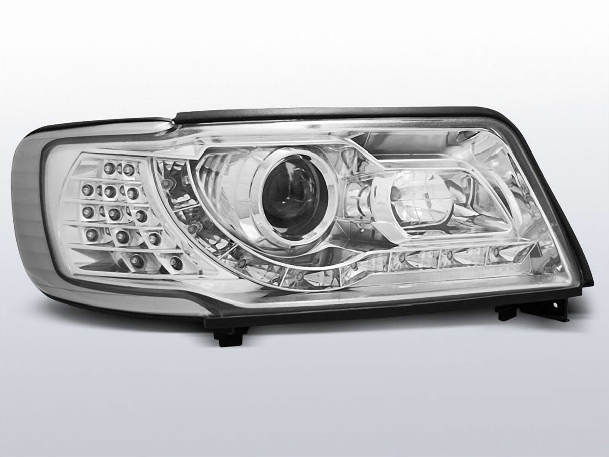 Led Scheinwerfer Set in chrom für AUDI 12000 4C 12.1990-06.1994