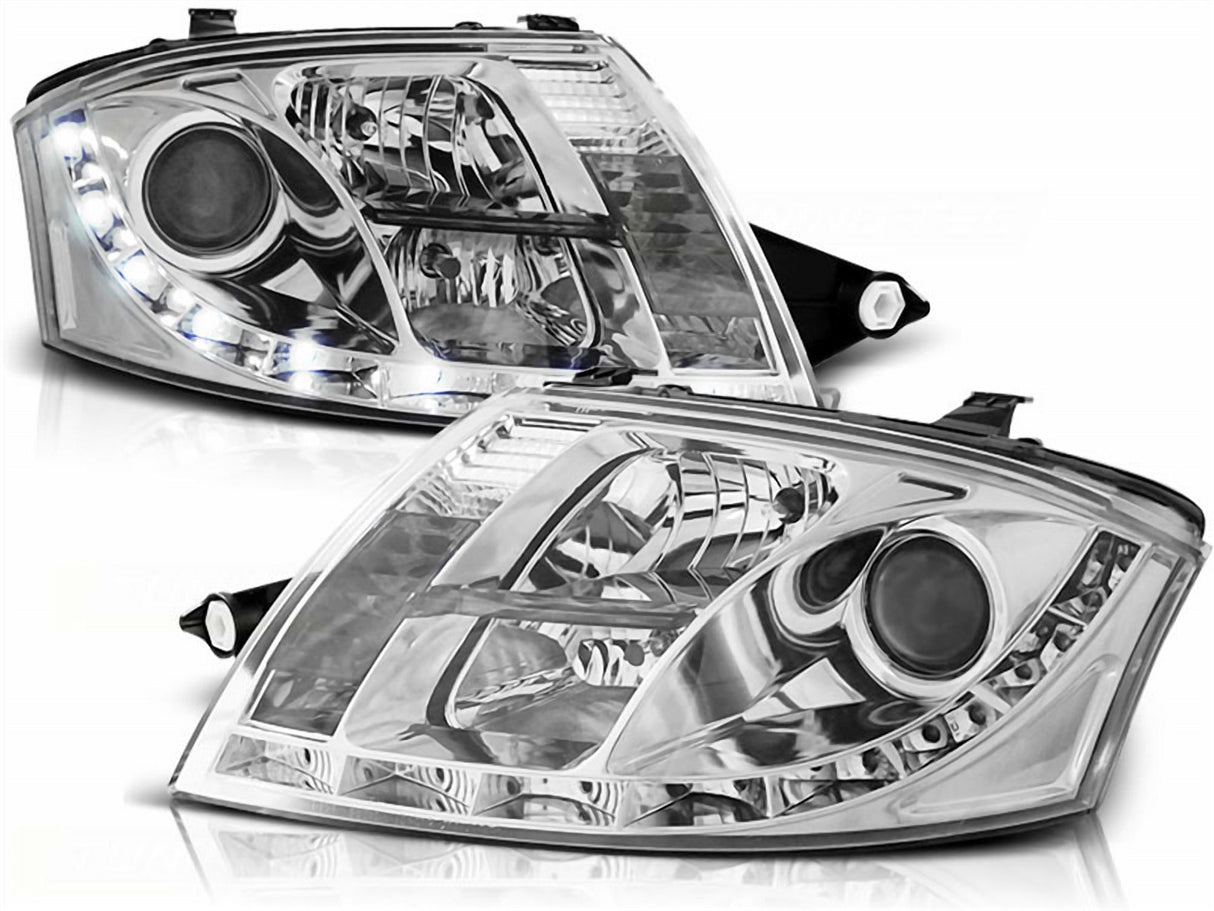 Led Scheinwerfer Set Audi TT 8N 12.1998-2005 in chrom 9 poliger Hauptstecker