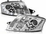 Led Scheinwerfer Set Audi TT 8N 12.1998-2005 in chrom 9 poliger Hauptstecker
