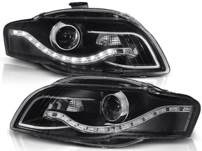 LED Scheinwerfer Set Audi A4 B7 8H schwarz 11.2004-03.2008 mit Tagfahrlichtern