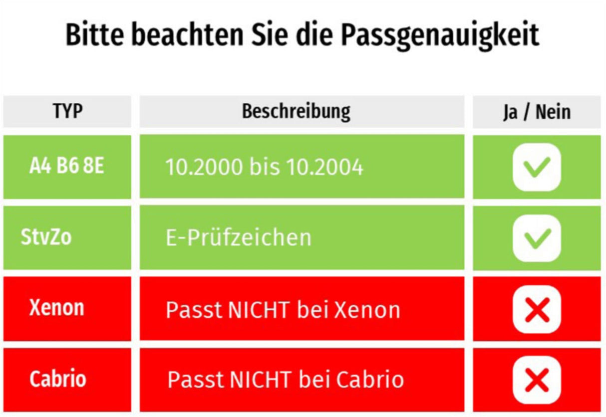 Scheinwerfer Set für Audi A4 B6 8E 10.2000-10.2004 schwarz