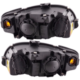 LED-Scheinwerfer für BMW E46 Coupe Cabrio, schwarz, mit gelbem Standlicht