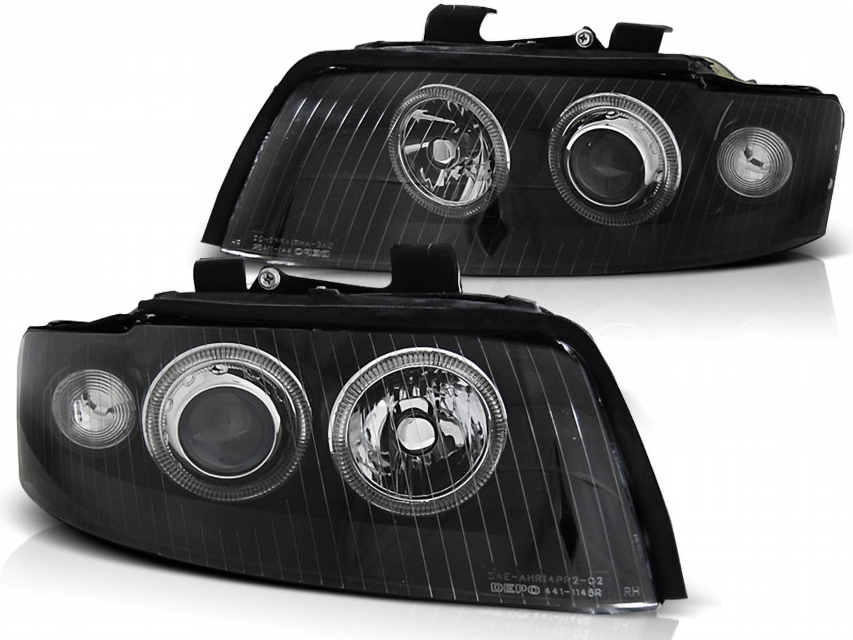 Angel Eyes Xenon Scheinwerfer in schwarz D1S für Audi A4 10.2000-10.2004