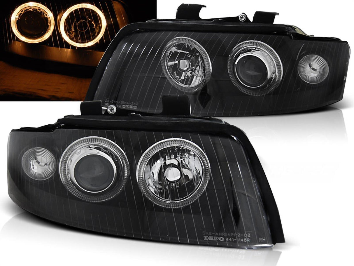 Angel Eyes Xenon Scheinwerfer in schwarz D1S für Audi A4 10.2000-10.2004
