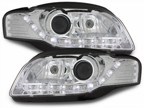 Chrom LED Scheinwerfer Set Audi A4 B7 11.2004-03.08 mit Blinkerfunktion