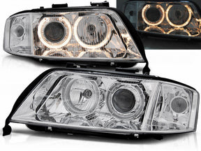 Angel Eyes Scheinwerfer Set in chrom für Audi A6 10.1999-2006.01 - CR Tuning