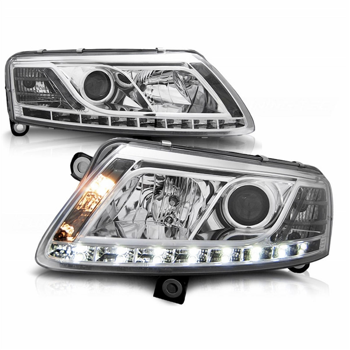 Xenon Scheinwerfer mit LED Set in chrom für Audi A6 C6 4F 2004-2007