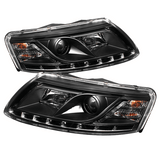 Xenon Scheinwerfer mit LED Leiste Set in schwarz für Audi A6 C6 4F 04.2004-2008