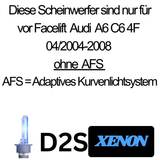Xenon Scheinwerfer Set Schwarz für Audi A6 C6 2004–2008 mit LED Tagfahrlicht