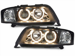 Angel Eyes Scheinwerfer Audi A6 4B 2001-2003 schwarz, LED Tagfahrlicht Optik