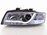 Led Light Tube Scheinwerfer Set in chrom für Audi A4 B6 10.2000-10.2004