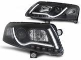 Led Light Tube Scheinwerfer in schwarz für Audi A6 C6 4F 04.2004-2008