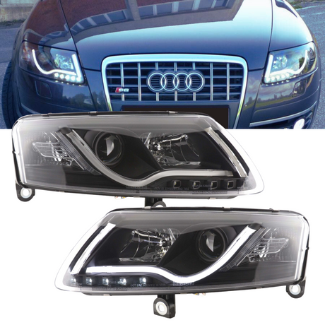 Xenon Scheinwerfer mit LED Tagfahrlicht schwarz für Audi A6 C6 4F 04-08