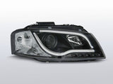 LED Light Tube Scheinwerfer in schwarz Tagfahrlicht für Audi A3 8P 05.2003-03.08