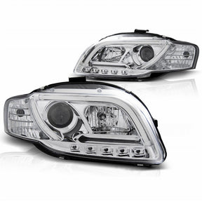 LED Scheinwerfer mit Light Tube Tagfahrlicht 11/2004-03/2008 CR-Tuning für Audi A4 B7