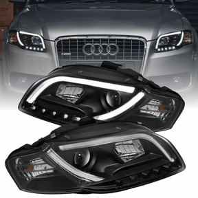 Scheinwerfer schwarz mit LED Tagfahrlicht und Stellmotor, 2004-2008 für Audi A4 B7