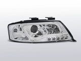 LED Tagfahrlicht Scheinwerfer Set für Audi A6 05.1997-05.2001 chrom