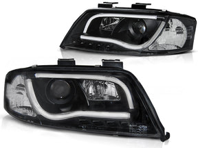 LED Scheinwerfer Set schwarz für Audi A6 97-01 mit Tagfahrlicht-Optik