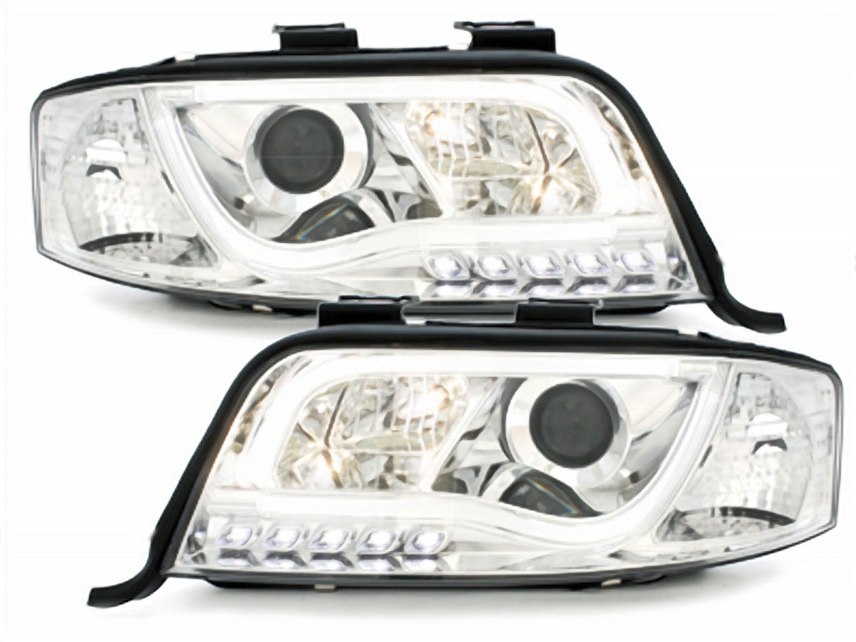 Led Tagfahrlicht Scheinwerfer in chrom für Audi A6 C5 4B 06.01-05.2004