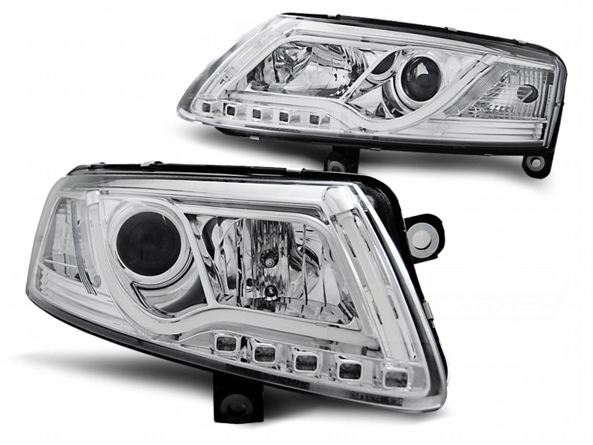 Xenon Scheinwerfer mit LED Tagfahrlicht Chrom für Audi A6 C6 4F 04/2004-2008
